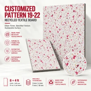 Customized Pattern 19-22 Recycled Textile Board | Sustainable Interior Panel