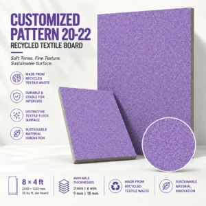 Customized Pattern 20-22 Recycled Textile Board | Sustainable Interior Panel
