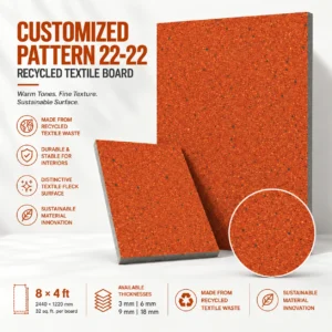Customized Pattern 22-22 Recycled Textile Board | Sustainable Interior Panel