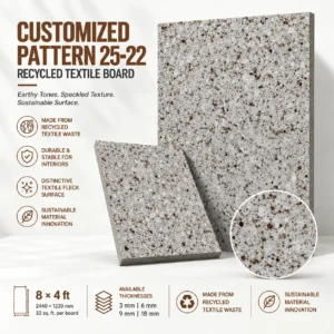 Customized Pattern 25-22 Recycled Textile Board | Sustainable Interior Panel