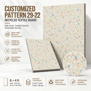 Customized Pattern 29-22 Recycled Textile Board | Sustainable Interior Panel