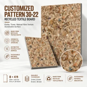 Customized Pattern 30-22 Recycled Textile Board | Sustainable Interior Panel