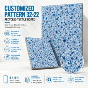 Customized Pattern 32-22 Recycled Textile Board | Sustainable Interior Panel