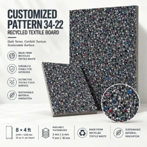Customized Pattern 34-22 Recycled Textile Board | Sustainable Interior Panel