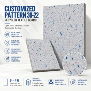 Customized Pattern 36-22 Recycled Textile Board | Sustainable Interior Panel