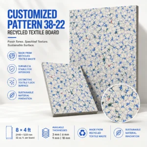 Customized Pattern 38-22 Recycled Textile Board | Sustainable Interior Panel